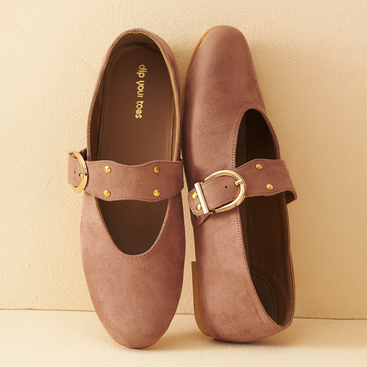Dusty pink suede Mary Janes
