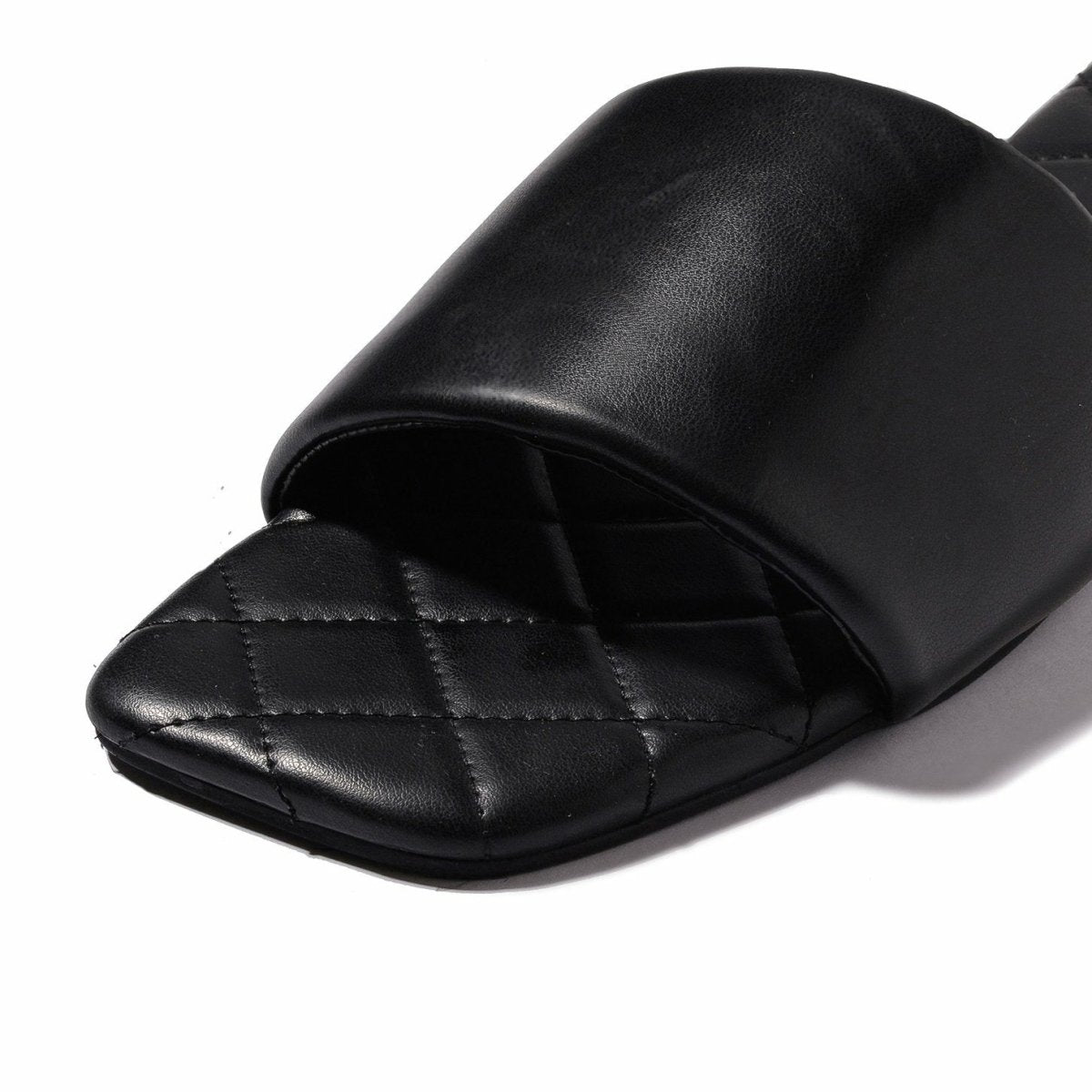 Black Quilted Sliders