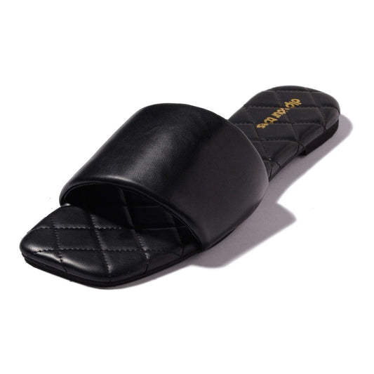 Black Quilted Sliders
