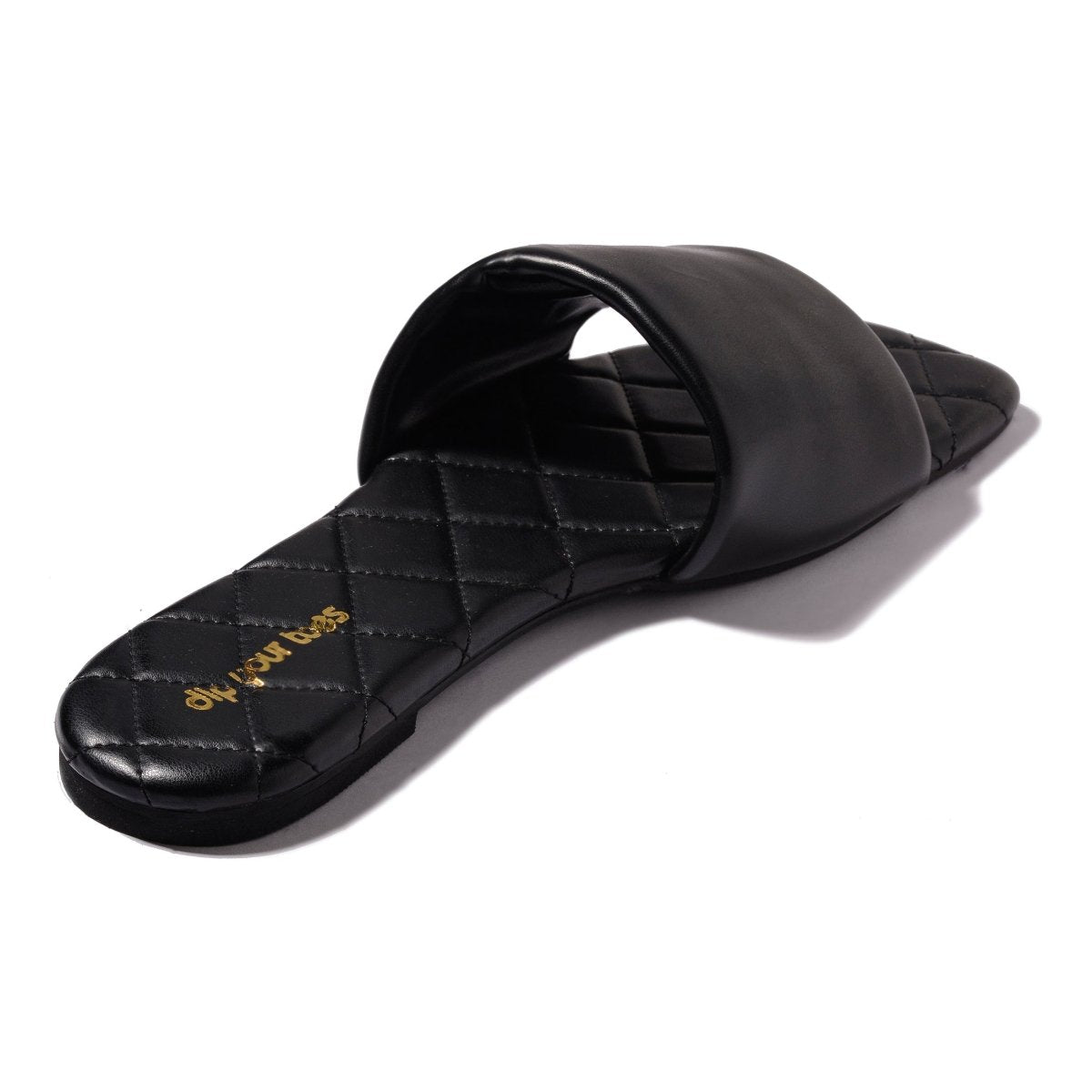 Black Quilted Sliders