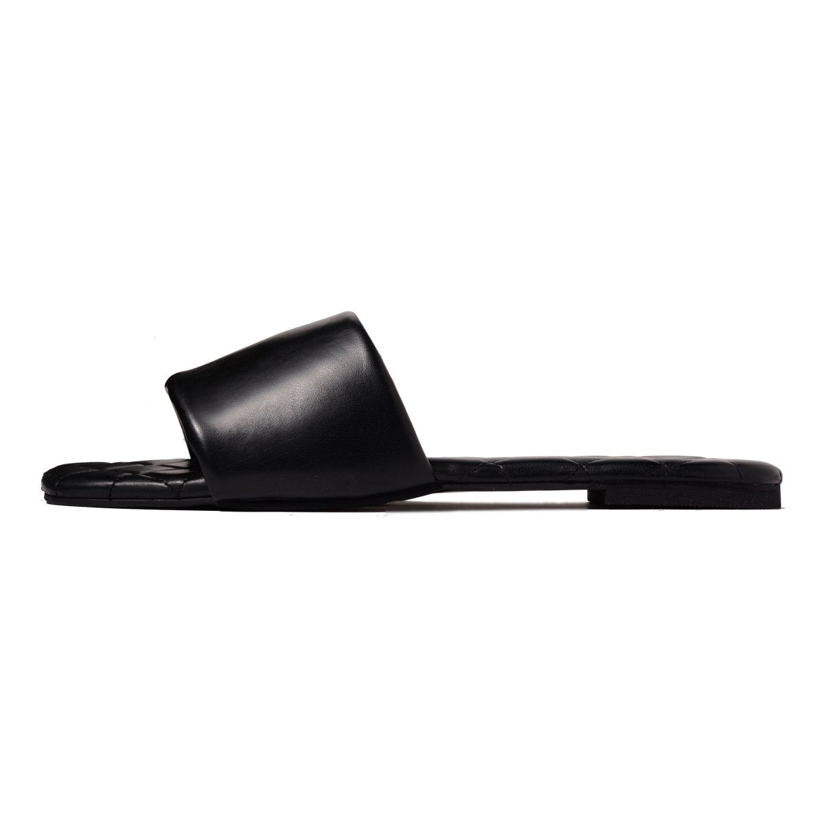 Black Quilted Sliders