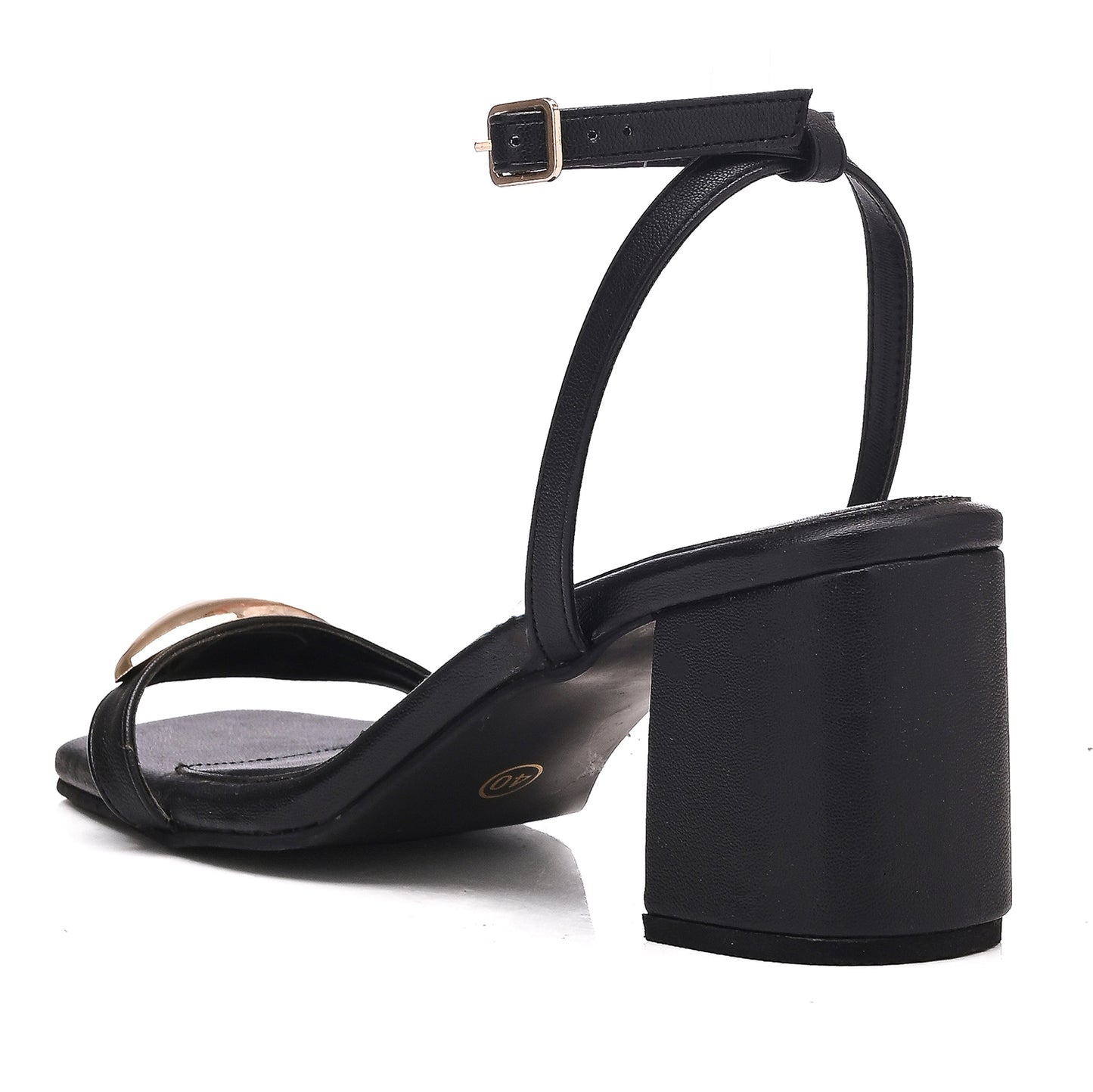 Aura Gold Accent Sandals-Black