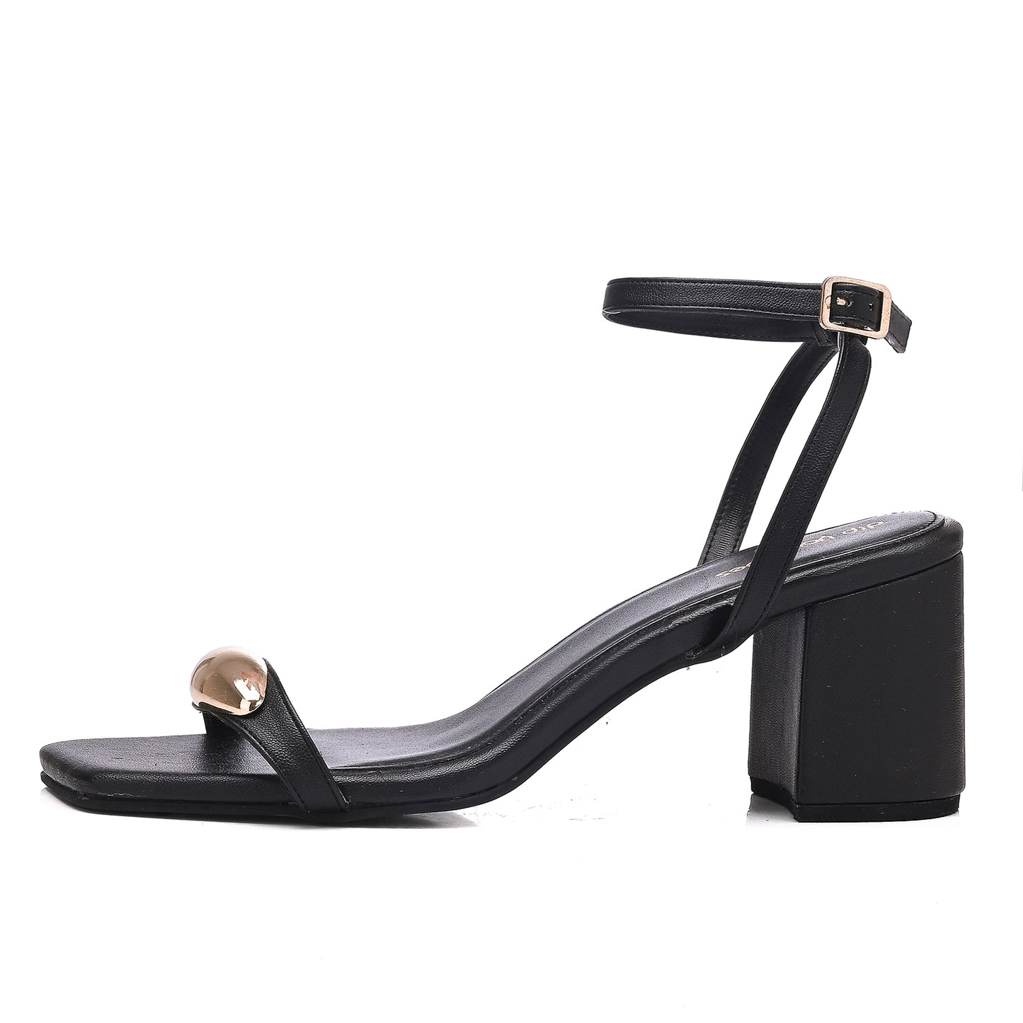 Aura Gold Accent Sandals-Black