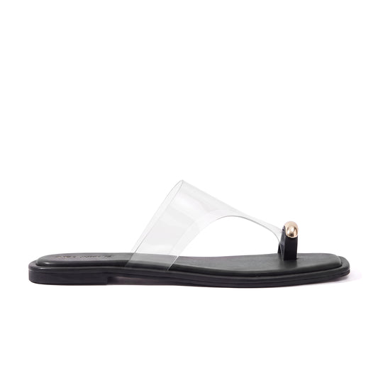 Black Toe Ring Detail flats