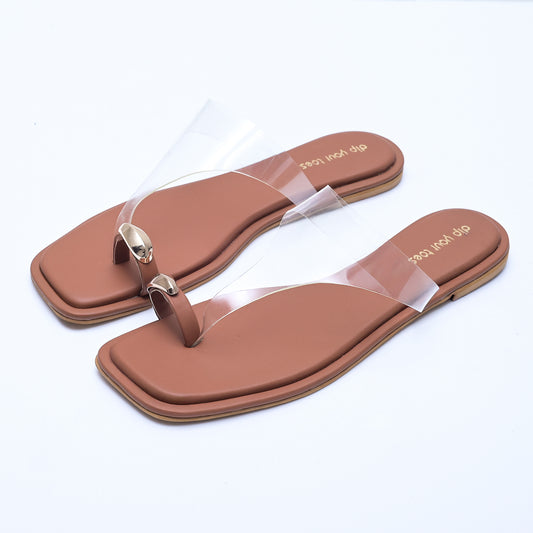 Tan Toe Ring Detail flats