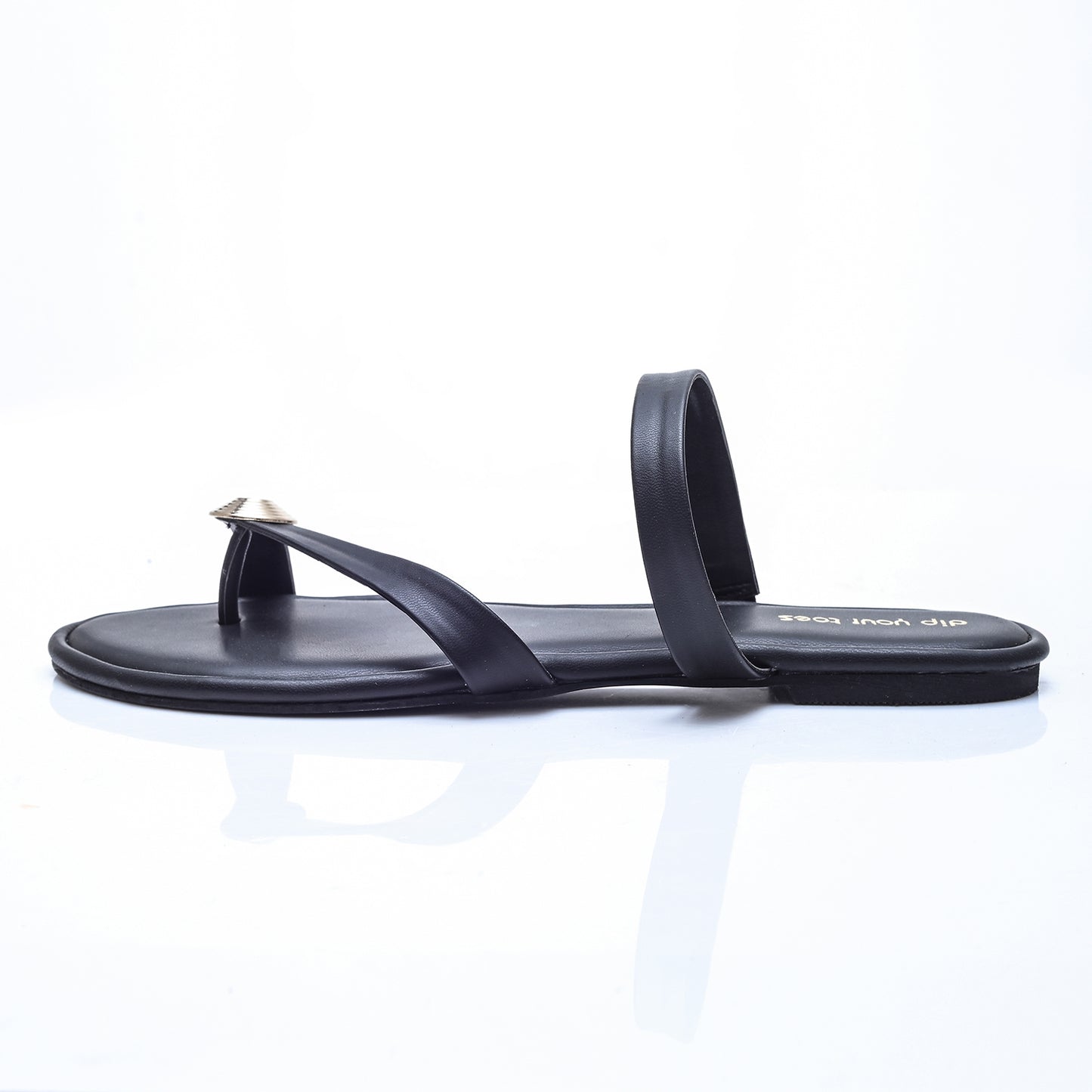 Black Metallic Accent Flats