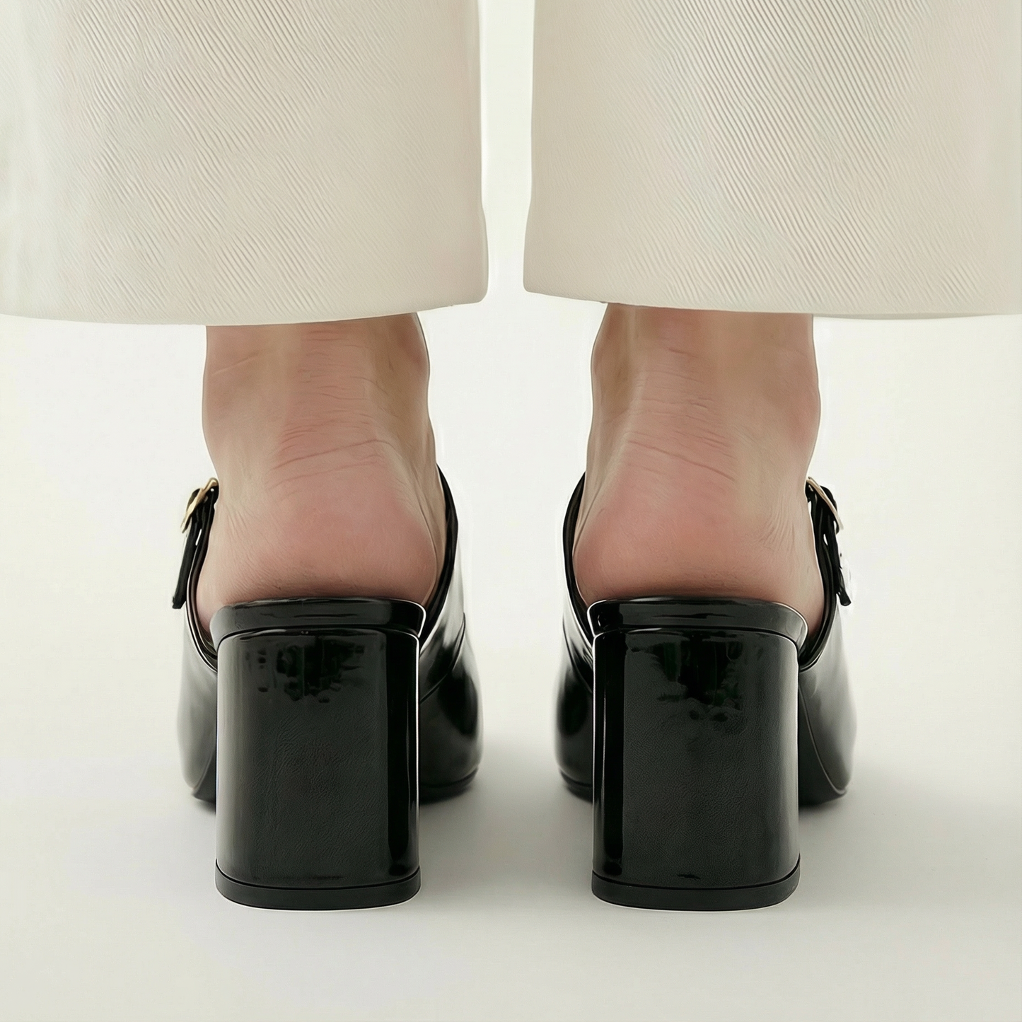 Black Patent  Block heels