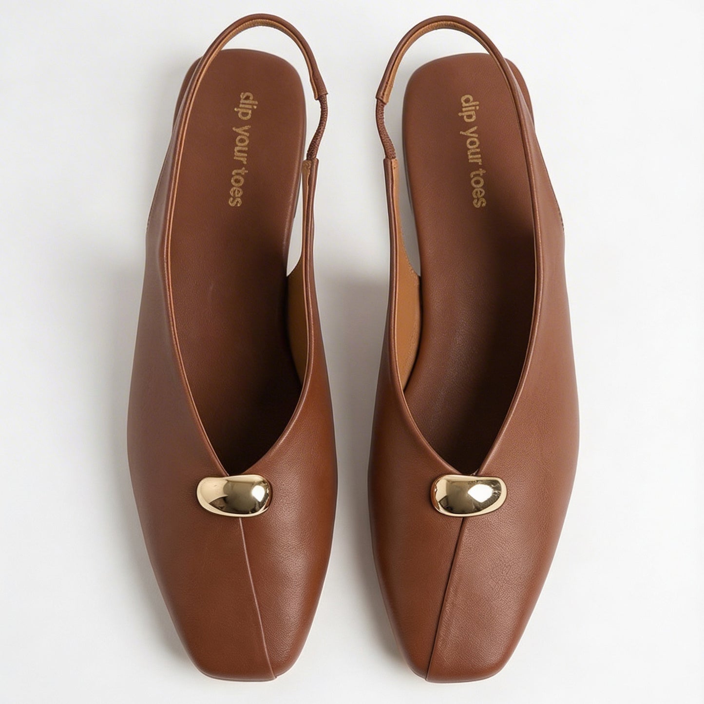 Tan Low Block Slingback