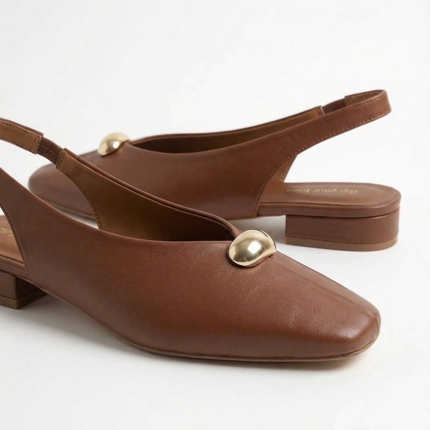 Tan Low Block Slingback