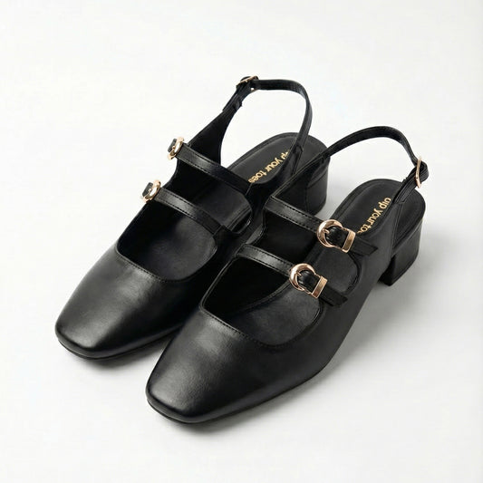 Noir Mary Jane Heels