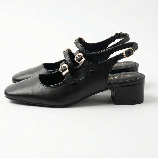 Noir Mary Jane Heels