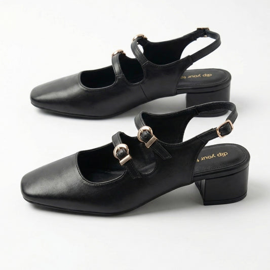 Noir Mary Jane Heels