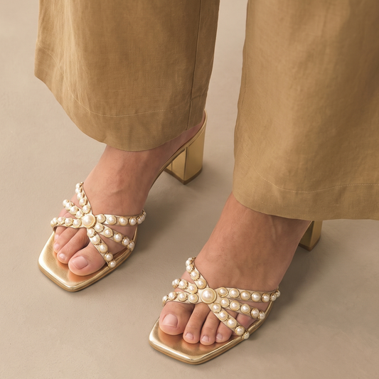 Pearl Gold Heels