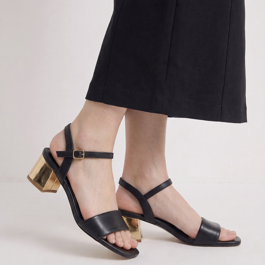 Black single strap Sandals