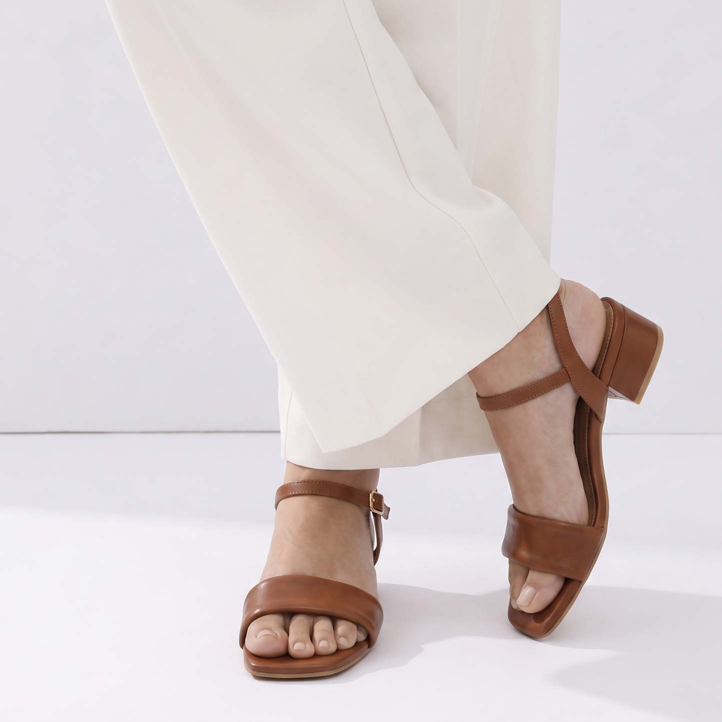 Tan single strap Sandals