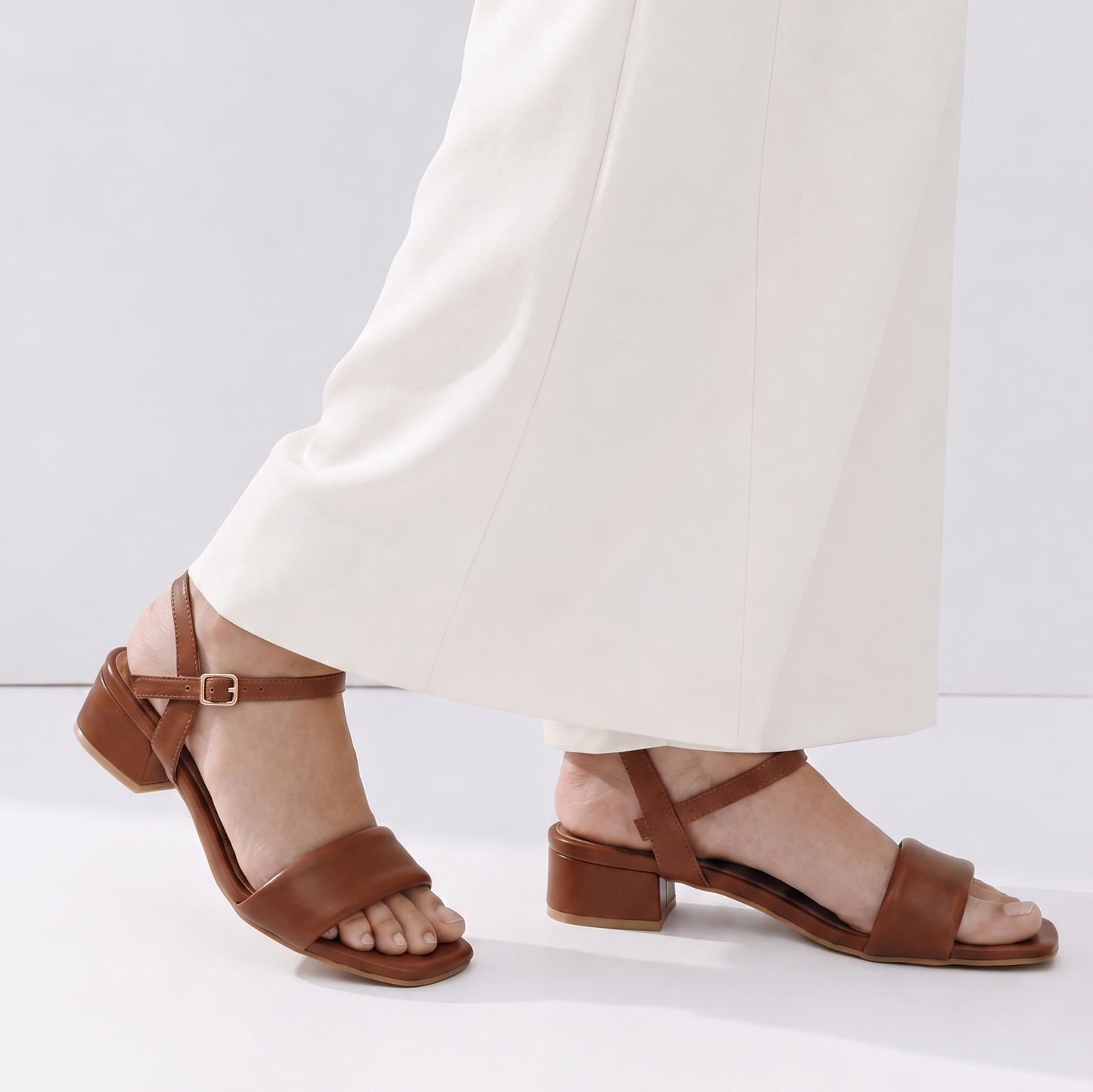 Tan single strap Sandals
