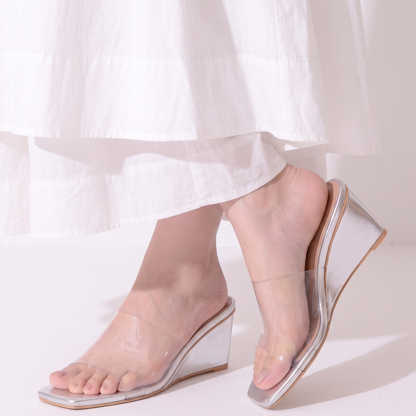 Silver Clear Wedges