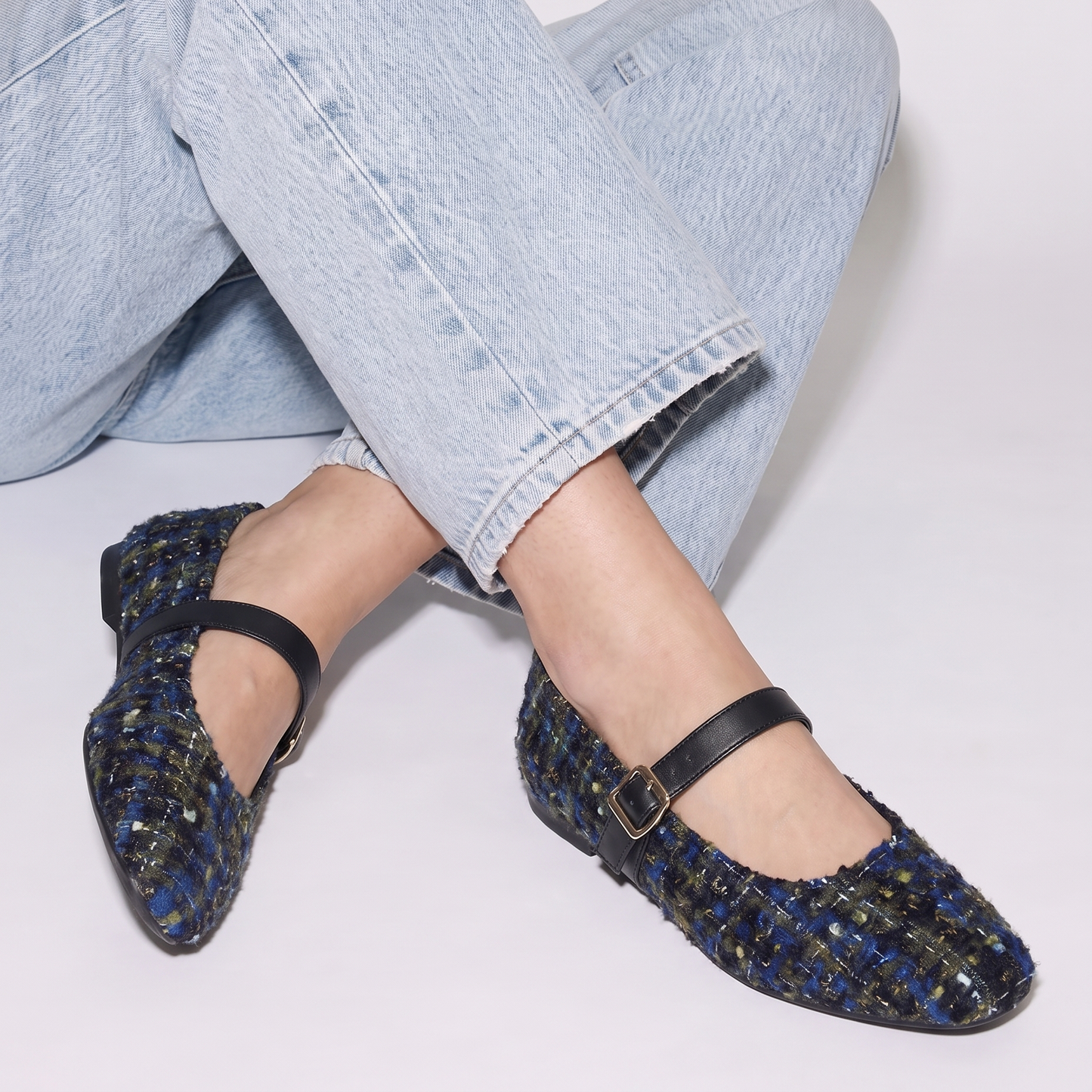 Prussian Square Toe Mary Jane Flats