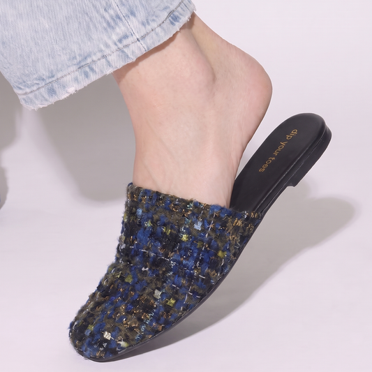 Prussian Tweed Mules