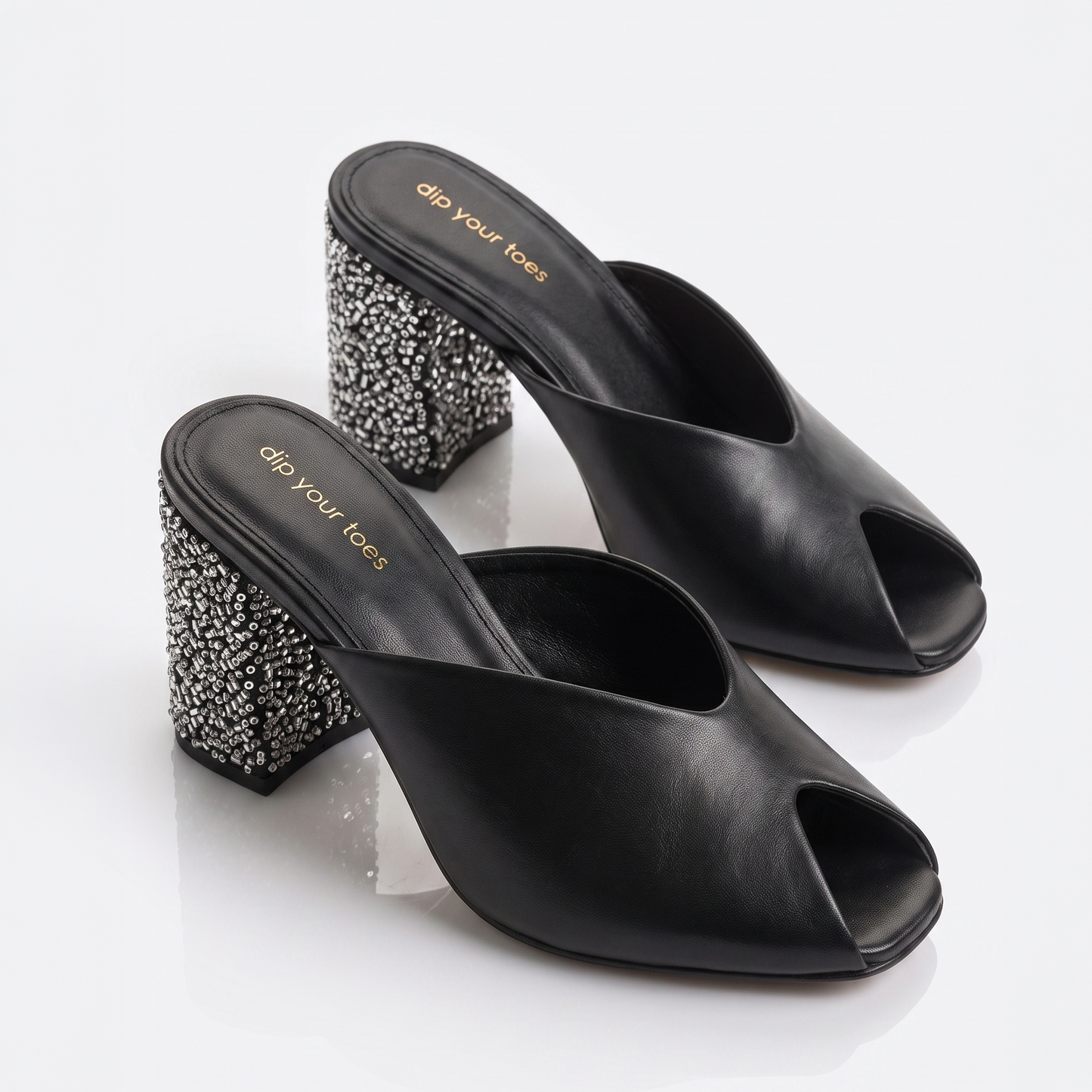 Black Sculpt Block Heels