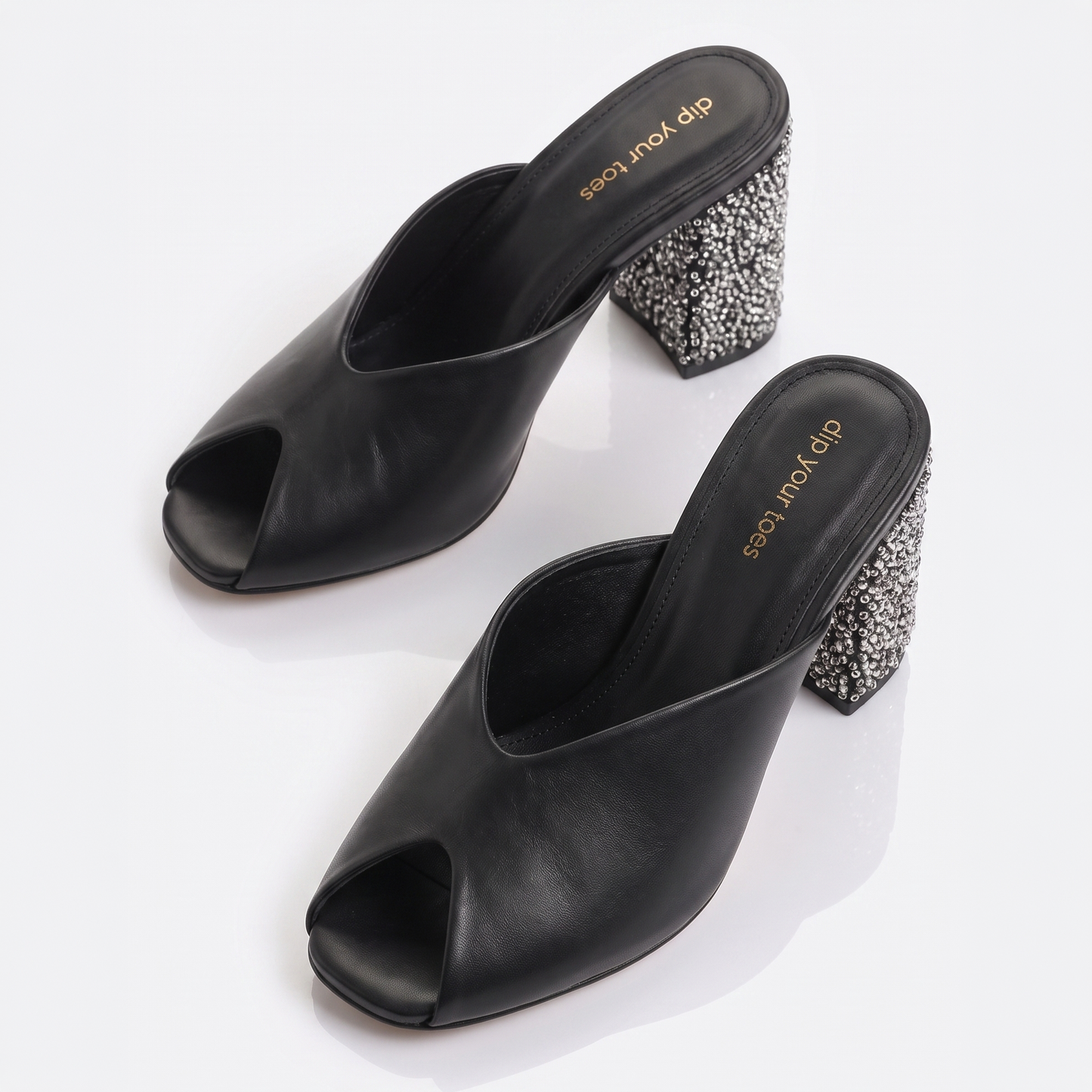 Black Sculpt Block Heels