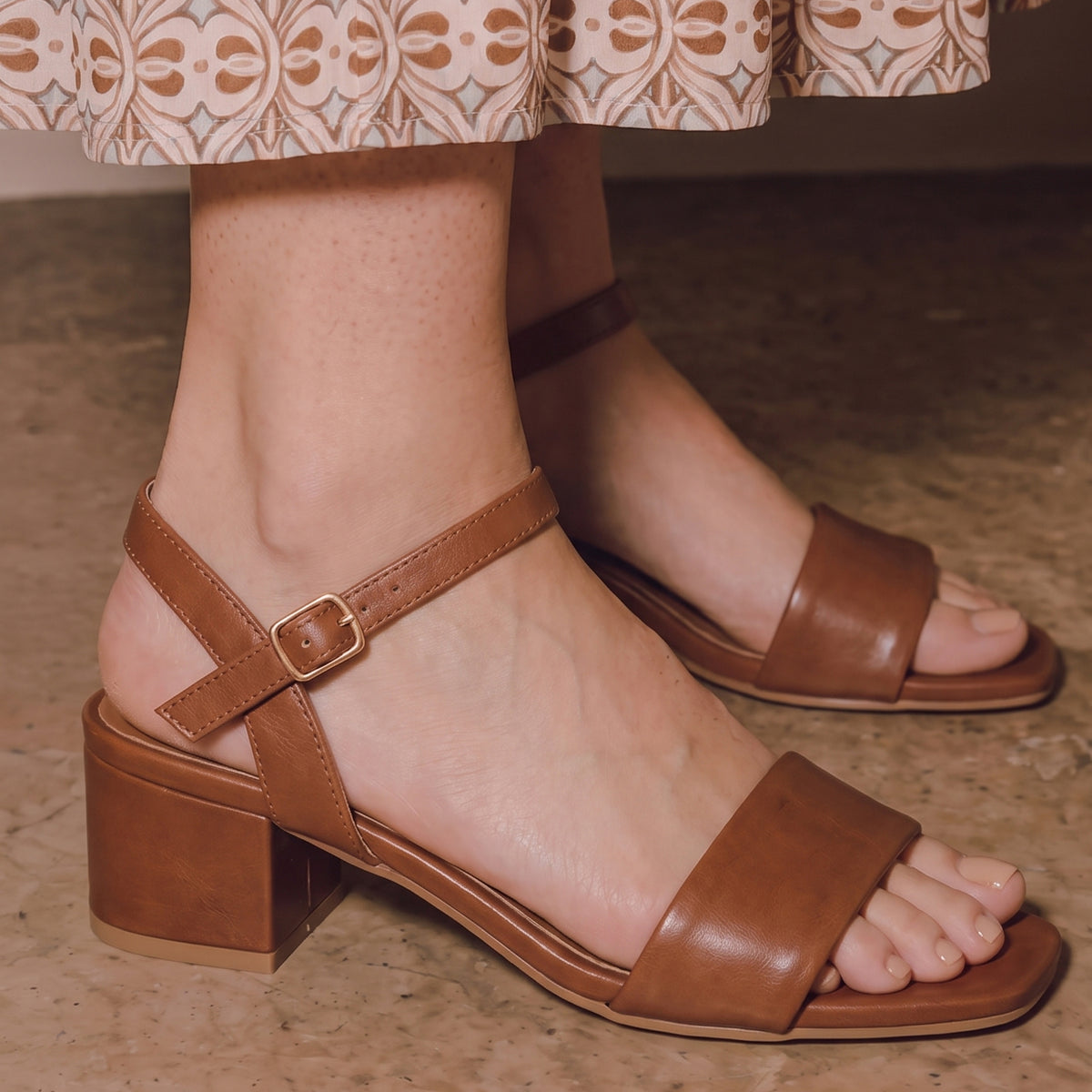 Tan single strap Sandals