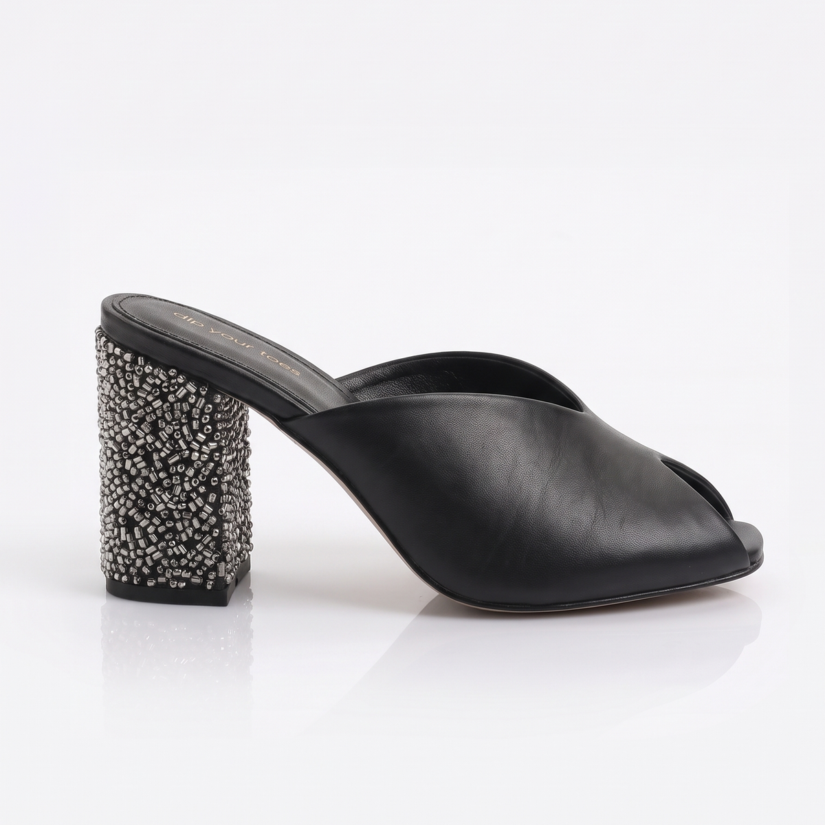 Black Sculpt Block Heels