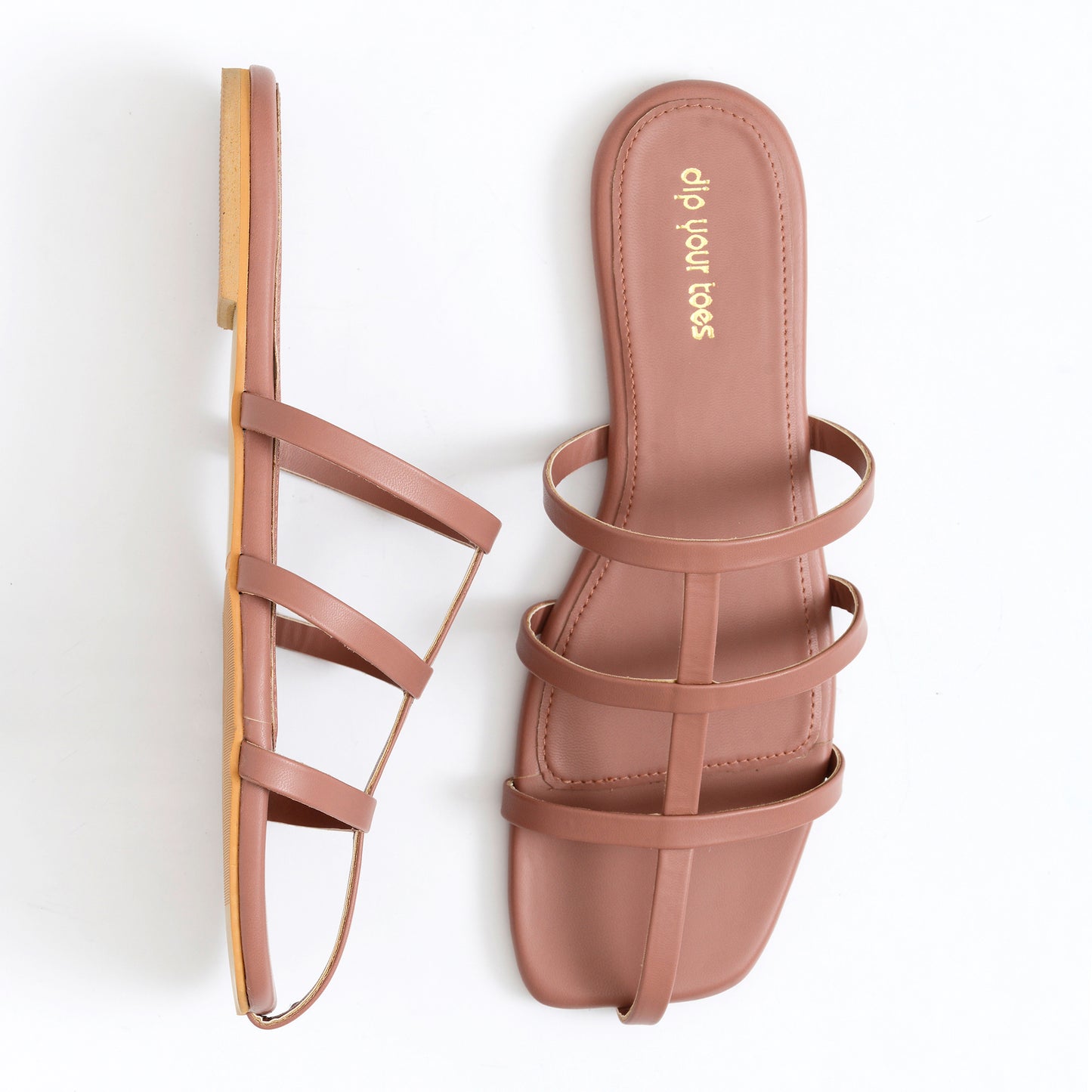 Rosewood Strappy square toe flats