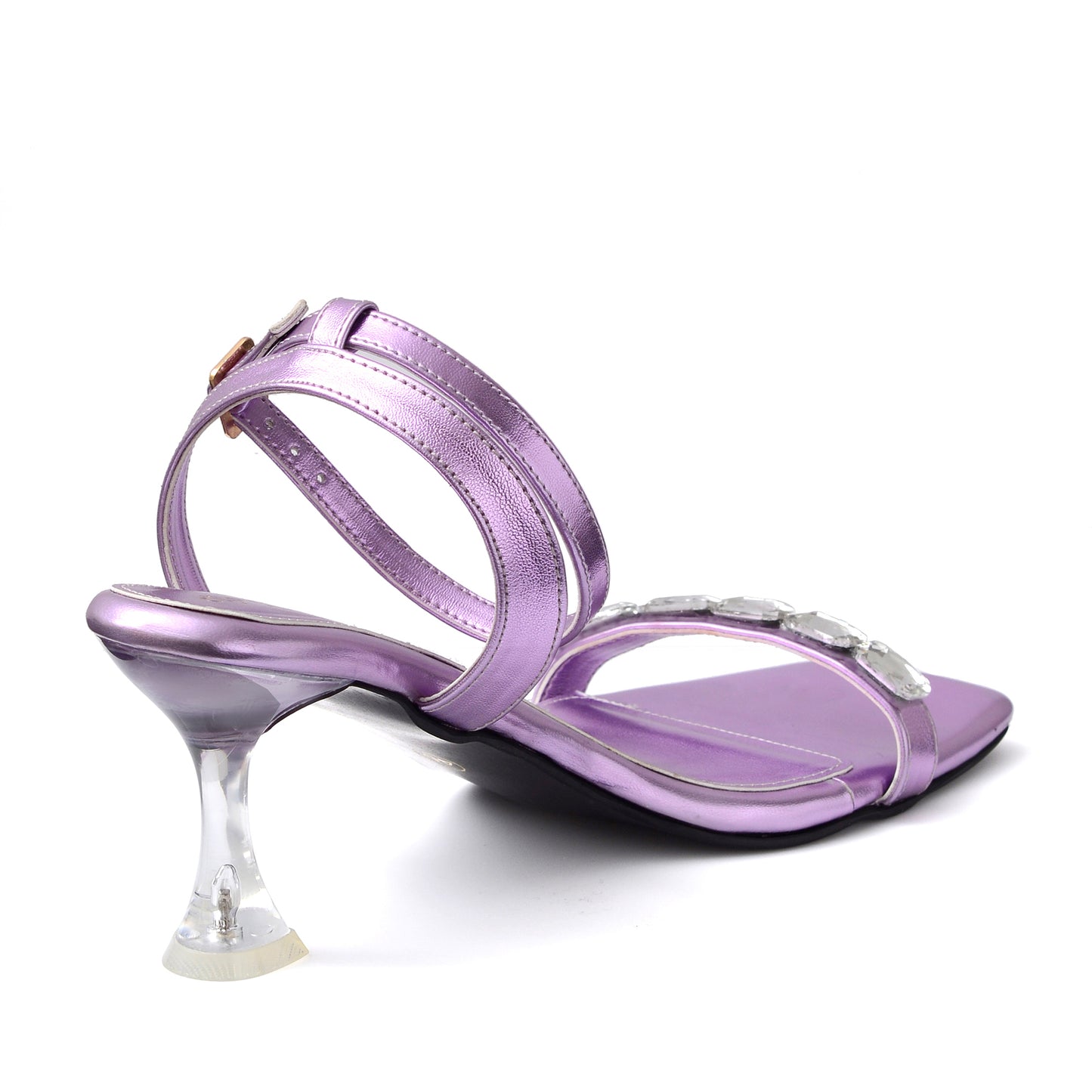 Lilac Metallic Embellished Heels