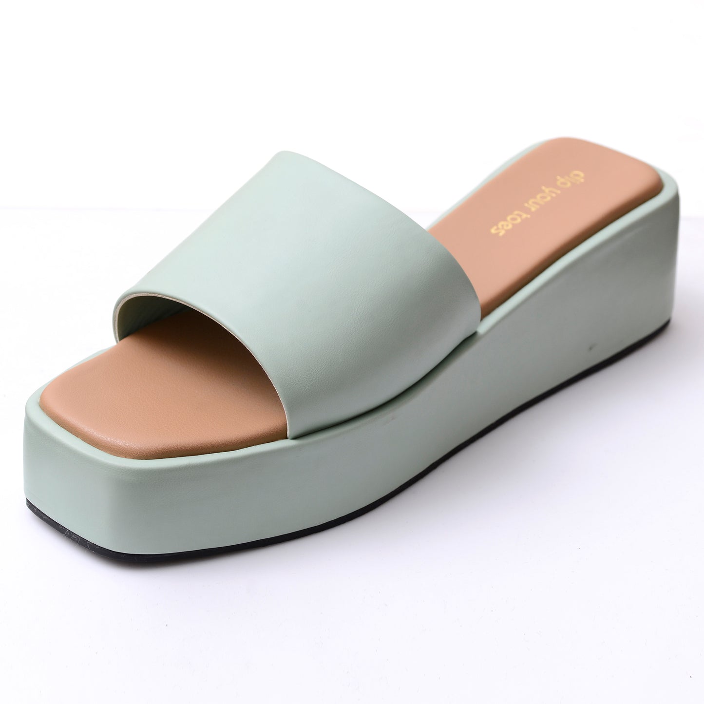 Marshmallow Green Platform Sandals