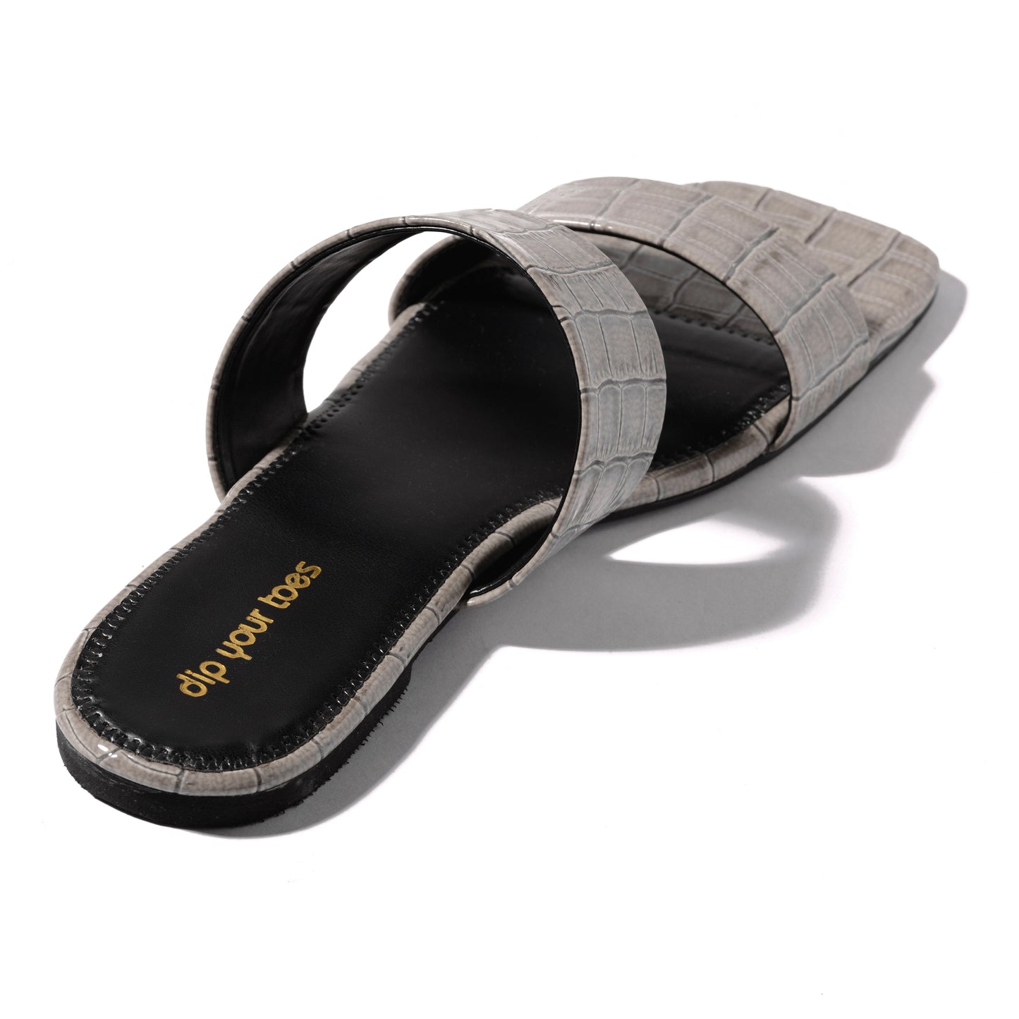 French Gray Double Strap Flats