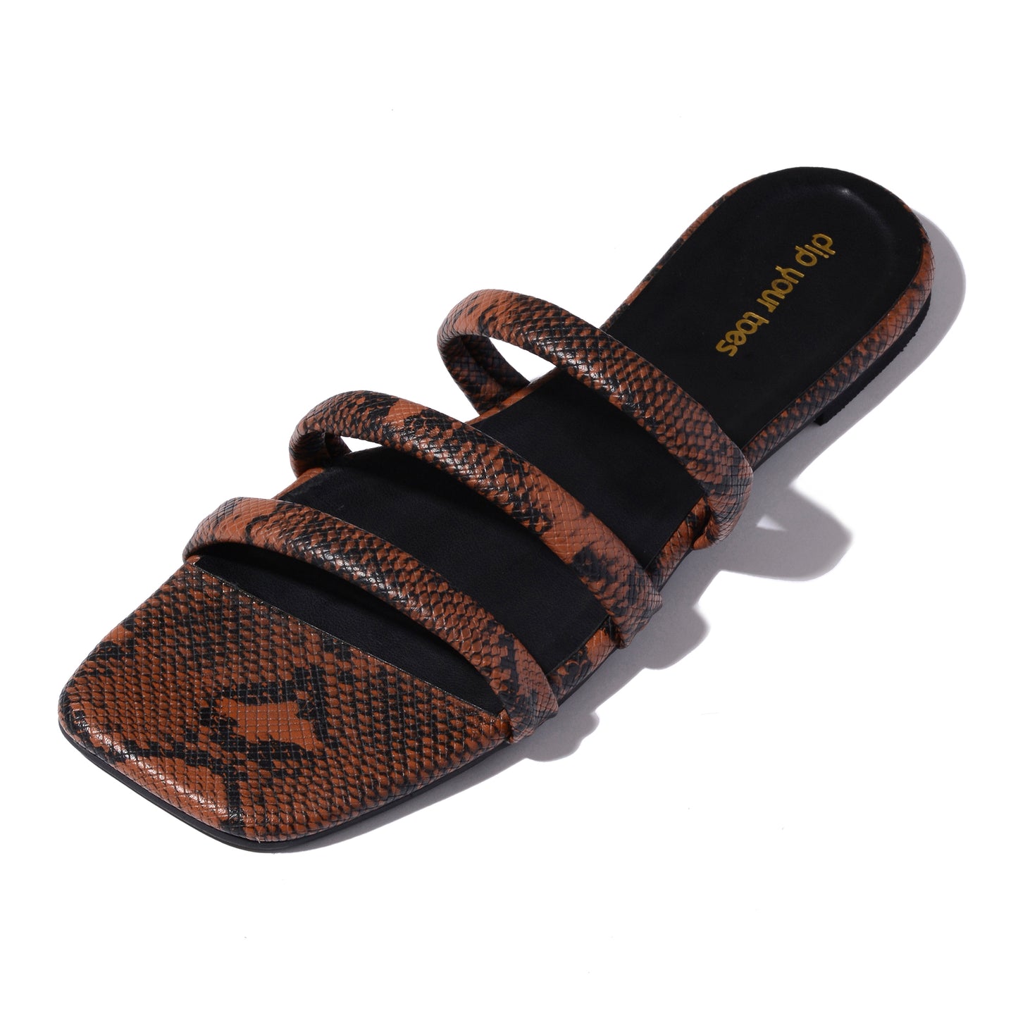 Brown and Black Snake Print Flats