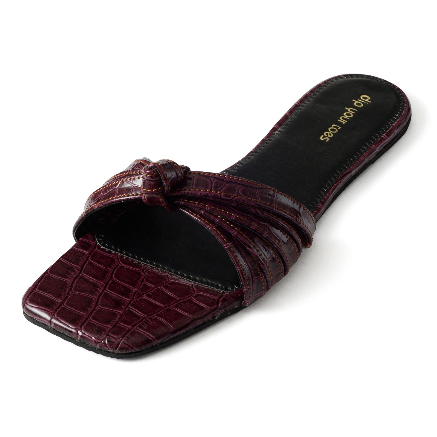 Mulberry knotted textured flats